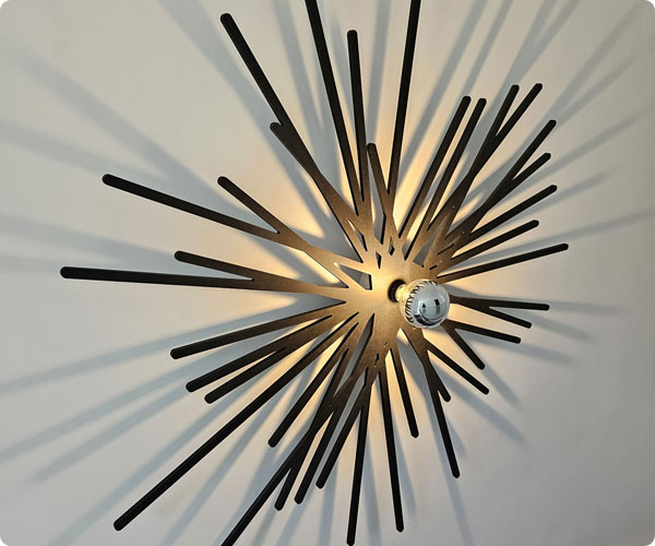 applique murale décorative avec ampoule apparente