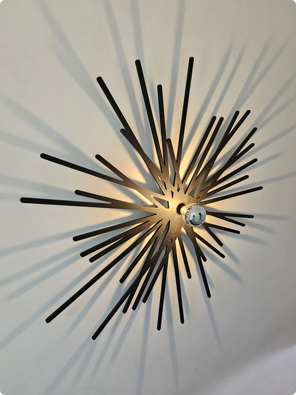 applique murale décorative avec ampoule apparente